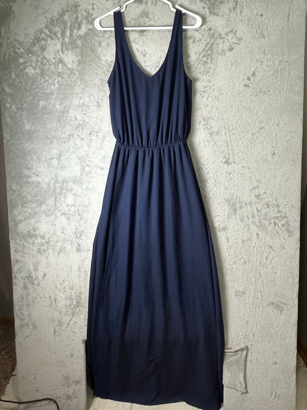 Show Me Your Mumu Kendall Maxi Dress Navy Blue Wedding Bridesmaid Large New